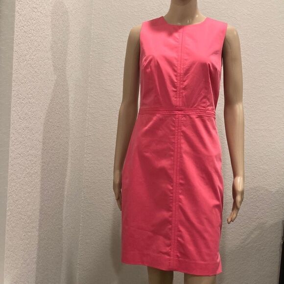 Nwt Ann Taylor pink sleeveless shift dress with gold tone side zipper - Picture 1 of 6